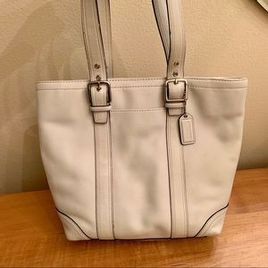 Coach Handbag Hampton Tote Purse Off-White